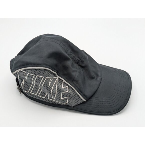 Nike AW84 Womens Aerobill 5 Panel Black/Gray/White Running Cap Hat OS 848376-010 - Picture 1 of 8